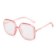 ( pink Lens )occdental style Pearl sunglass  personalty square Sunglasses woman sunglass