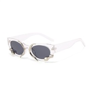 ( transparent frame  gray  Lens )jenne style Sunglasses snake sunglass woman Korean style ant-ultravolet sunglass