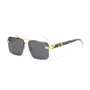 ( gold frame  gray  Lens )wood man diamond side cut sunglass  Outdoor anti-ultravioletsunglasses Double Sunglasses