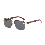 ( gold frame  gray  Lens )wood man damond sde cut sunglass  Outdoor ant-ultravoletsunglasses Double Sunglasses