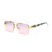 ( gold frame  gray  pink Lens )wood man damond sde cut sunglass  Outdoor ant-ultravoletsunglasses Double Sunglasses