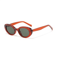 ( tea  frame  Lens )occdental style Ellpse samll sunglass man woman Outdoor fashon trendP sun Sunglasses ant-ultravolet