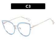( blue )hollow cat spectacles Metal Ant blue lght Eyeglass frame fashon woman retro