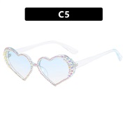 ( blue  frame  blue  Lens )love damond sunglass occdental style ornament Sunglasses heart-shaped sunglass woman Sunglas