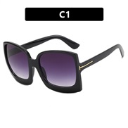 ( bright black gray )Word square sunglass occidental style sunglass retro Sunglasses fashion