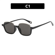 ( bright black gray  Lens )square sunglass man sunglass anti-ultraviolet Sunglasses retro