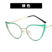 hollow cat Ant blue lght Eyeglass framens woman occdental style fashon trend Metal spectacles