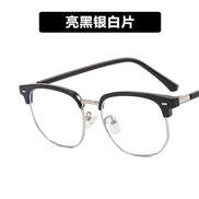 ( bright black while  Lens )retro style man Busness Ant blue lght spectacles woman