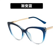 ( Gradual change blue )R Ant blue lght cat retro Eyeglass frame personalty spectacles occdental style Metal trend