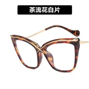 ( tea  while  Lens )cat Metal Eyeglass frame Ant blue lght spectacles occdental style trend retro