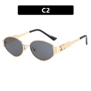 ( gold frame  gray  Lens )Ellpse sunglass woman Metal sunglass retrolsa style Sunglasses