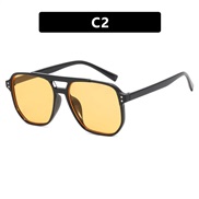 ( bright black Lens )occdental style Rce nal Double square sunglass fashon sunglass trend Sunglasses retro