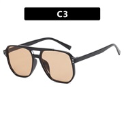 ( bright black tea )occdental style Rce nal Double square sunglass fashon sunglass trend Sunglasses retro
