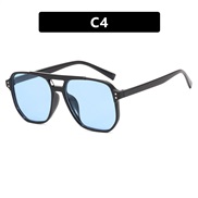 ( bright black blue  Lens )occdental style Rce nal Double square sunglass fashon sunglass trend Sunglasses retro
