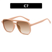 ( pink tea )occdental style Rce nal Double square sunglass fashon sunglass trend Sunglasses retro