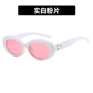 ( while  pink Lens )retro Ellpse sunglass Korean style Sunglasses occdental style hghns sunglass