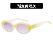 ( Gradual change gray )retro Ellpse sunglass Korean style Sunglasses occdental style hghns sunglass