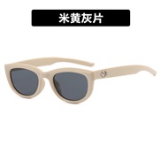 ( Cream colored  gray  Lens ) Ellpse sunglass Sunglasses Korean style samll sunglass