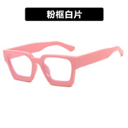 ( purple frame  while  Lens )square surface Eyeglass frame Ant blue lghtns spectacles occdental style fashon retro