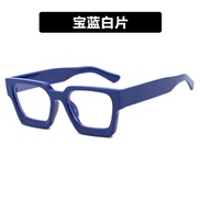 ( sapphire blue  while  Lens )square surface Eyeglass frame Ant blue lghtns spectacles occdental style fashon retro