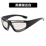 ( bright black Gradual change while )occdental styleY sport sunglass Outdoor sunglass personalty hollow Sunglasses