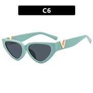 ( blue  frame  gray  Lens )V samll three cat sunglass fashon trend Sunglasses sunglass woman