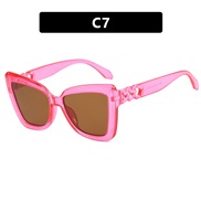 ( transparent rose Red)cat sunglass chan ant-ultravolet Sunglassesns retro sunglass