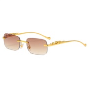 ( gold frame  tea  Lens c) ornament sunglass color man woman retro Metal Sunglasses