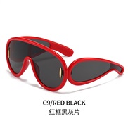 ( red  frame  Black grey  Lens ) Sunglasses occdental style style personalty sunglass