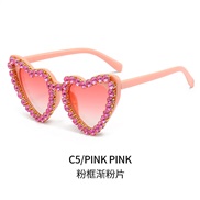 ( purple frame  pink Lens ) sunglass  occdental style personalty love damond  fashon all-Purpose Sunglasses woman