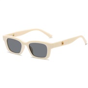 ( Cream colored  frame  gray  Lens )chldren sunglass retro square Sunglasses man woman cat personalty