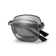 ( Black frame  gray  Lens  polarized light) Sunglasses man Alloy square Outdoor polarized light sunglass