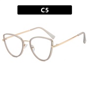 ( gray  frame  blue )Anti blue light Metal cat spectaclesns Eyeglass frame fashion