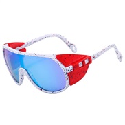 (  while  frame  blue ) sport style sunglass trend sunglass personalty Outdoor Sunglasses