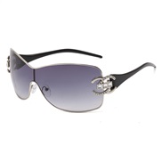 (  silver frame  gray  Lens ) sunglass fashion Metal Sunglasses brief diamond man woman style