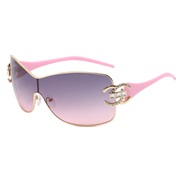 (  gold frame  gray  pink Lens ) sunglass fashon Metal Sunglasses bref damond man woman style