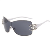 (  silver frame  gray  Lens ) sunglass fashon Metal Sunglasses bref damond man woman style