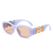 ( blue  tea  Lens )occdental style personalty sunglass samll Sunglasses trend sunglass