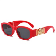 ( red  frame  Black grey  Lens )occdental style personalty sunglass samll Sunglasses trend sunglass