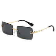 ( gold frame  gray  Lens ) side cut sunglass lady square ocean Sunglasses trend gradual change