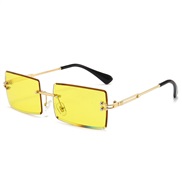 ( gold frame  Lens ) sde cut sunglass lady square ocean Sunglasses trend gradual change