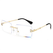 ( gold frame  while ) sde cut sunglass lady square ocean Sunglasses trend gradual change