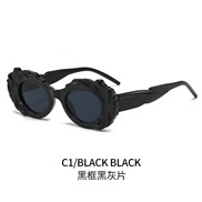 ( Black frame  Black grey  Lens )leopard retro sunglass woman occidental style Sunglasses Ellipse personality trend