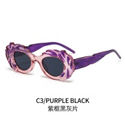 ( purple  frame  Black grey  Lens )leopard retro sunglass woman occdental style Sunglasses Ellpse personalty trend