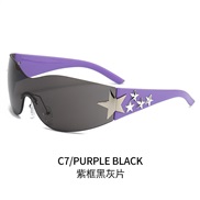 ( purple  Black grey  Lens )Y Sunglasses  occdental style personalty Outdoor sunglass