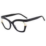 (C  Black frame )rainbow color lady spectacles  occidental stylens Pearl ornament cat Eyeglass frame