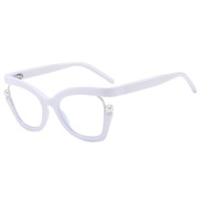 (C  while frame)ranbow color lady spectacles  occdental stylens Pearl ornament cat Eyeglass frame