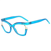 (C  blue  frame )ranbow color lady spectacles  occdental stylens Pearl ornament cat Eyeglass frame