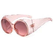 (C  champagne frame  tea  pink Lens ) personalty sunglass Y man lady fashon occdental style Sunglasses