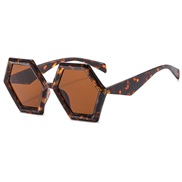 (C  leopard print frame  tea  Lens )occdental style personalty man lady color sunglass  fashon Sunglasses